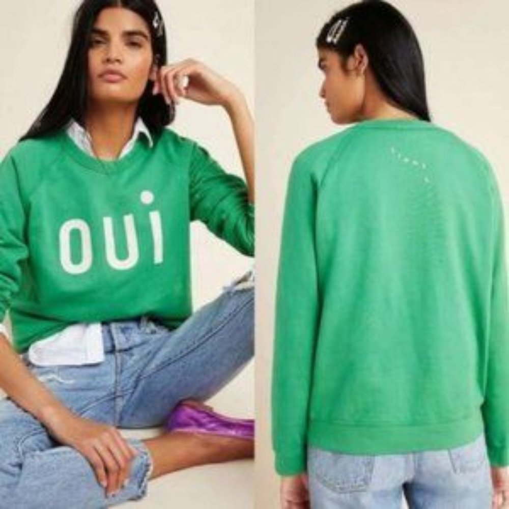 Clare V Oui green sweatshirt in size L in GUC